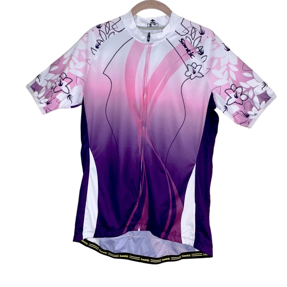 Santic Cycling Jersey Short Sleeve Ladies Bike Jerseys Biking Shirts